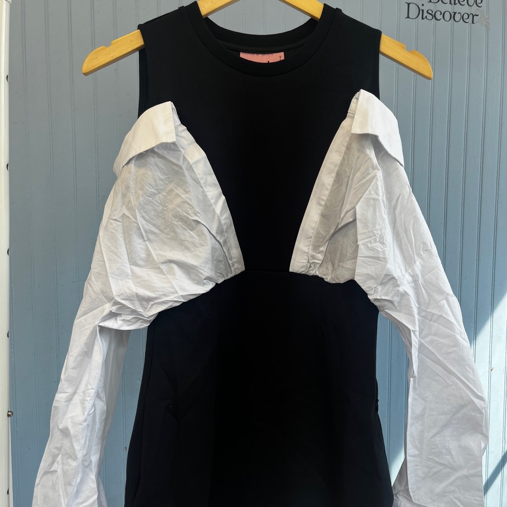 b+ab faux two pieces black and white beautiful dress. Size XS. Brand new.